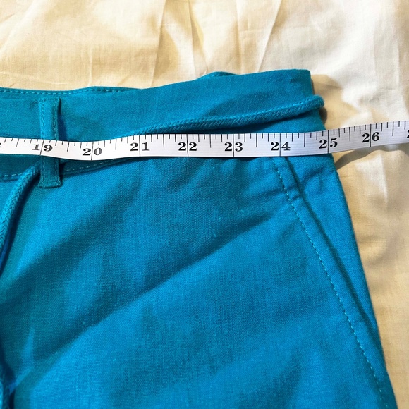 NEW PHOTOS! CAPRIS, STRETCH LINEN, CARIBE BLUE, SIZE 24, FRONT ZIPPER, POCKETS, - Picture 9 of 16